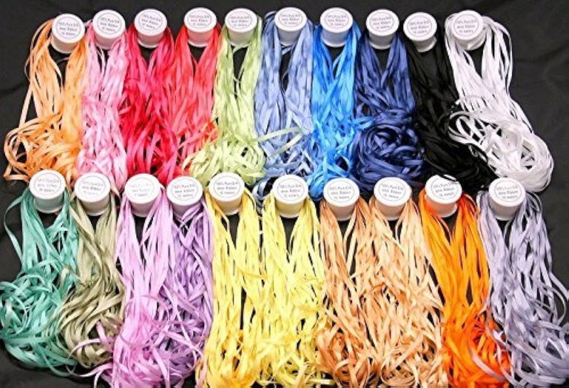 New ThreadNanny 20 Spools of 100% Pure Silk Ribbons - 4mm x 10 Meters
